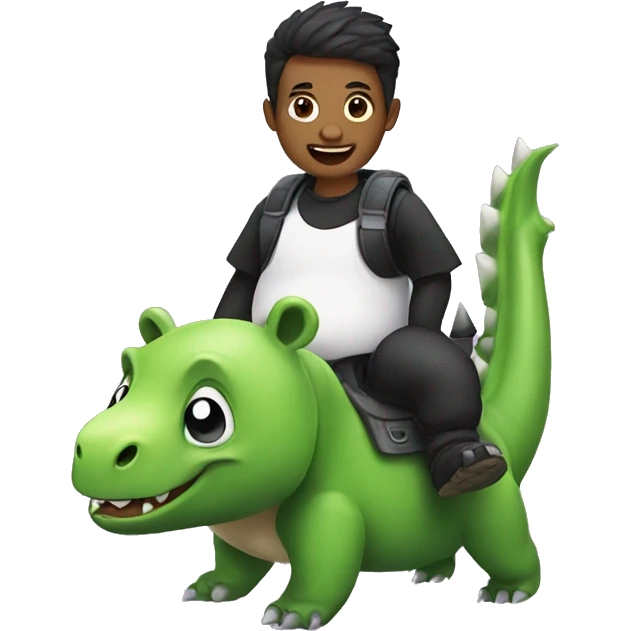 Panda ride on dinosaur emoji