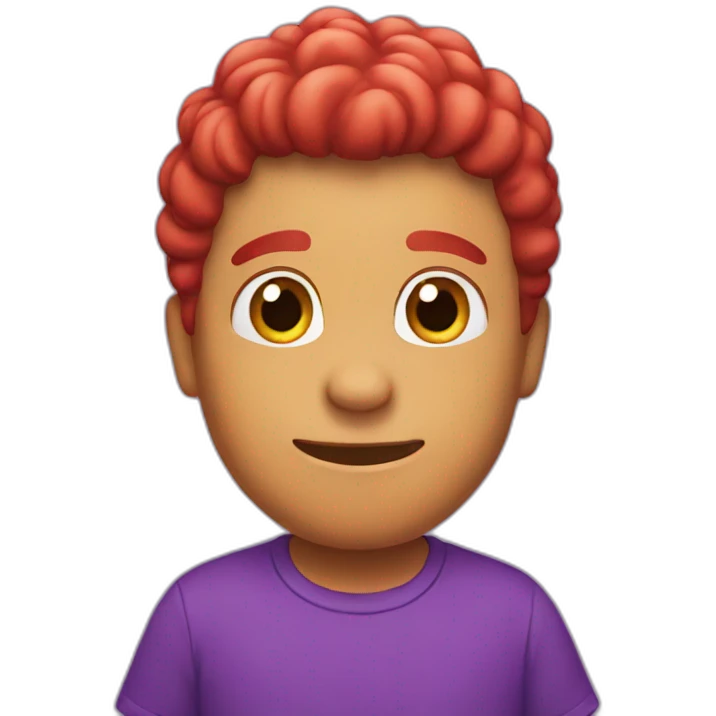 a red dino with a purple shirt emoji