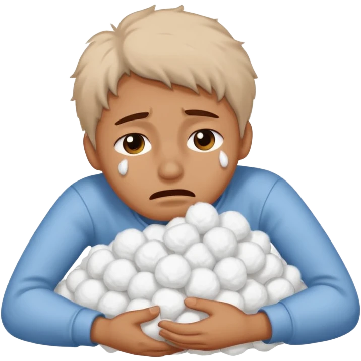 Cotton picker crying with cotton  emoji