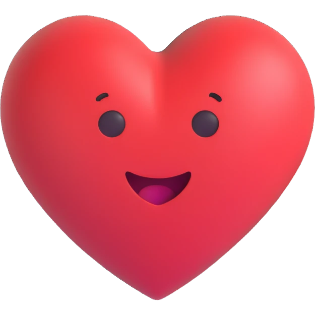heart, 3D emoji style emoji