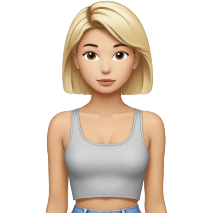 Hailey bieber cheveux court blond voir tout le corps  emoji