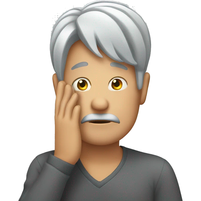 Gray hair face palm emoji
