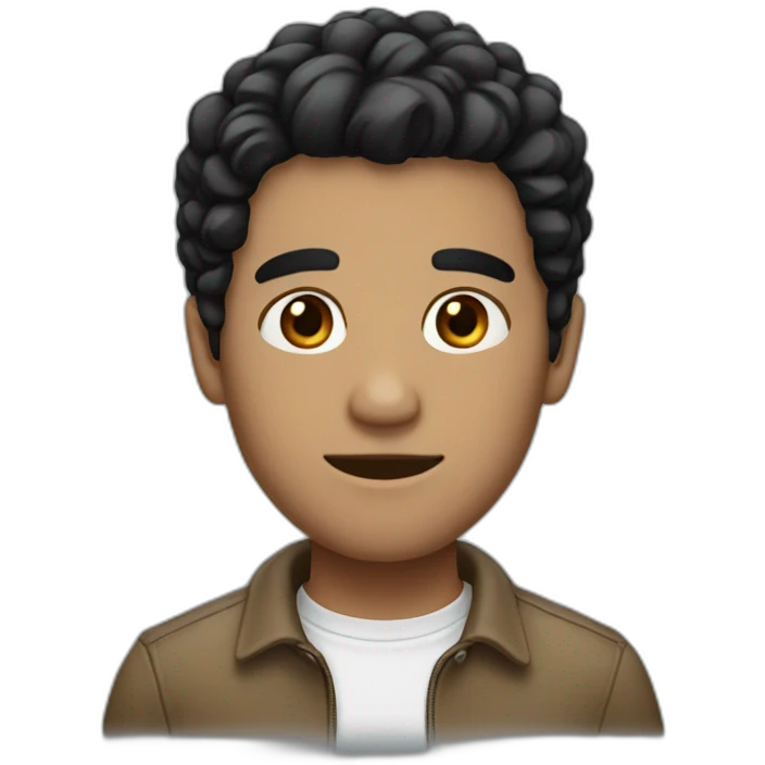 man white with short black hair with tiny bear and earring emoji