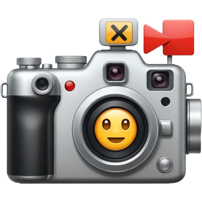 camera with a play symbol and a plus sign emoji