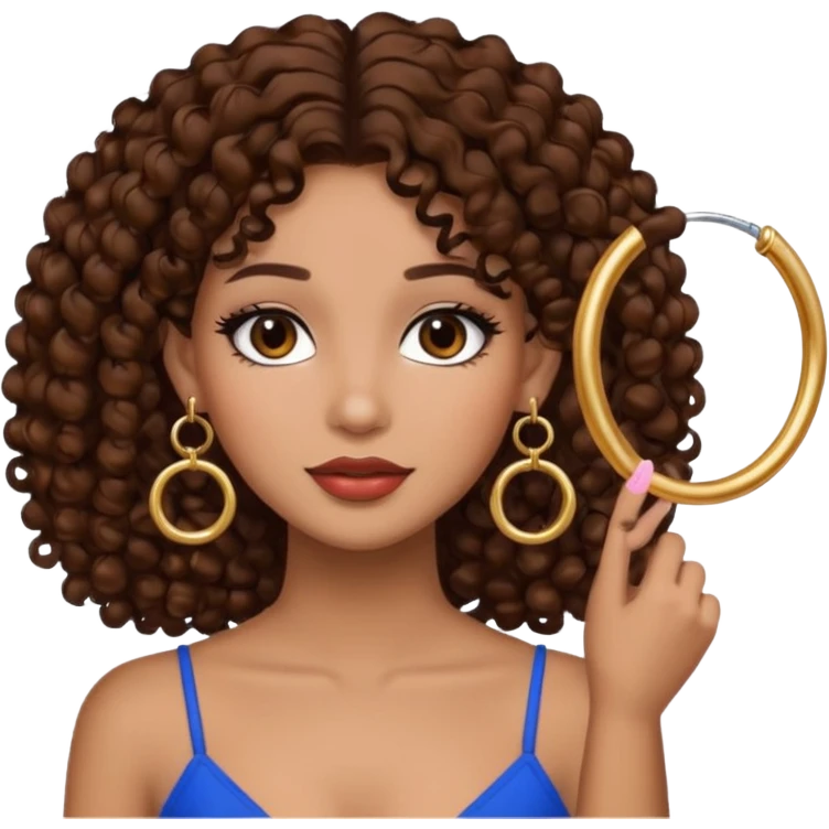 One, Puerto Rican, fair skin brown hair it has to be straight with earrings and makeup. I would like the earrings to be hoop and my best friend by my side is caramel skin color with curly black hair. emoji