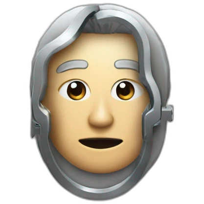 Create an image representation of a biometric lock where Face ID is utilized as the method for unlocking. emoji