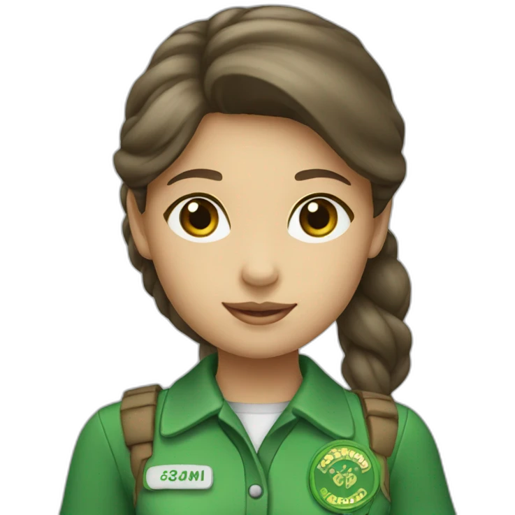girl scout with green polo emoji