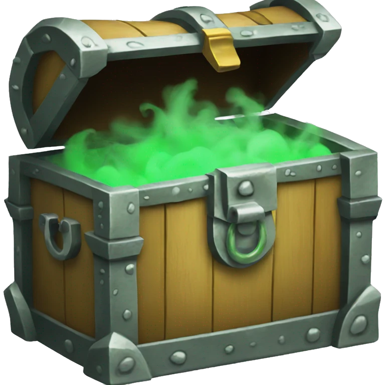 open treasure chest with green smoke coming out emoji