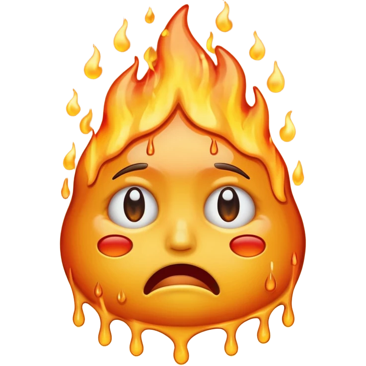 I want an emoji that is crying, melting, on fire. emoji