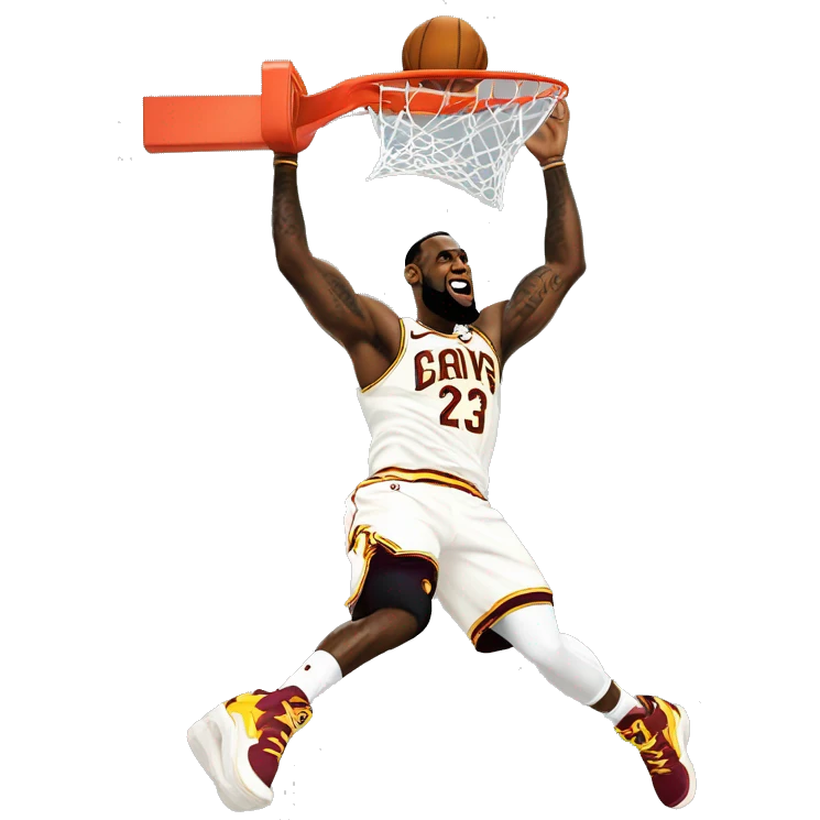Lebron James qui dunk emoji