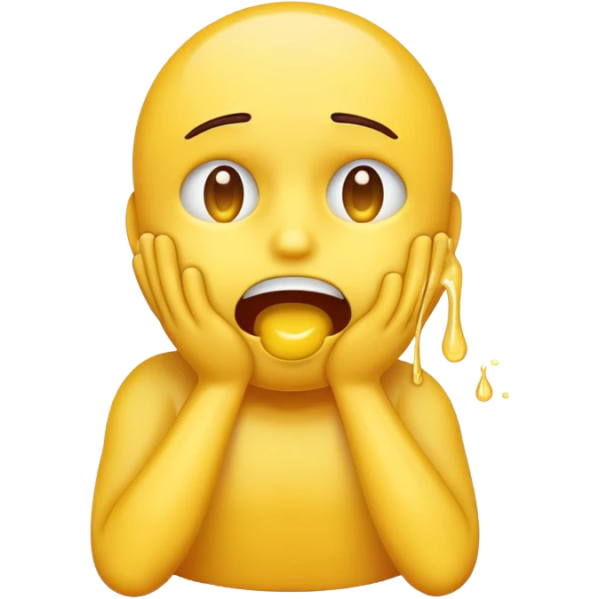 Yellow emoji choking himself emoji