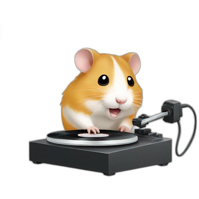 Hamster spinning records emoji