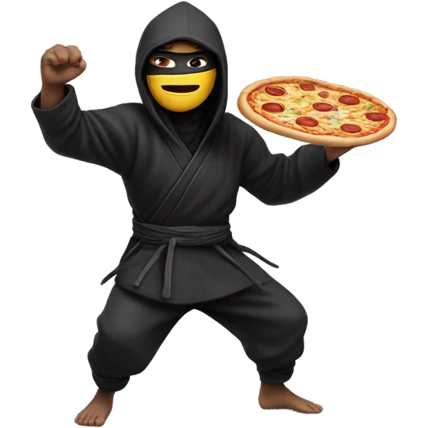 Ninja with a pizza  emoji