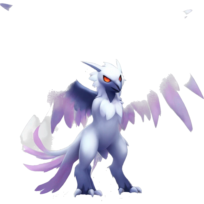  cool edgy colorful angelic ethereal Absol-Noibat-Fakemon full body emoji
