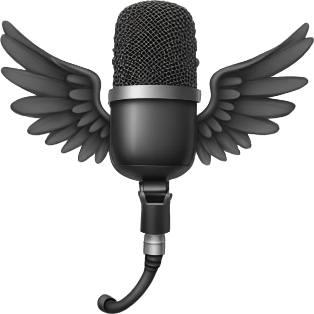 mic with wings emoji