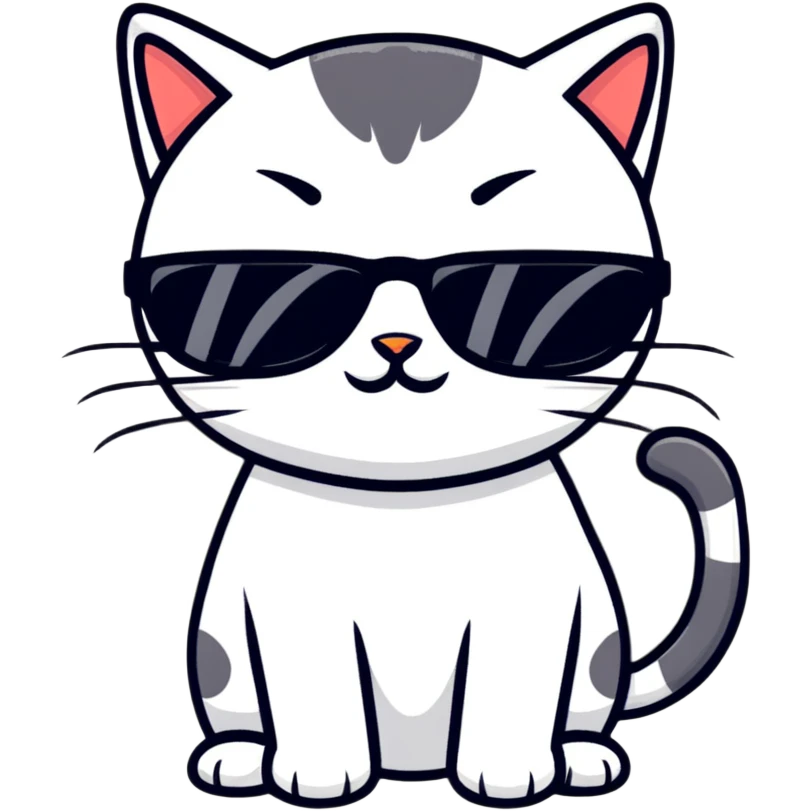 Cat with sunglasses emoji