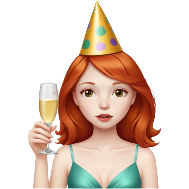 Sick redhead girl partying  emoji