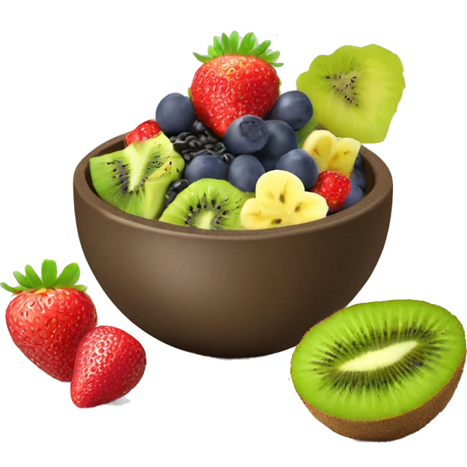 Acai bowl with kiwi banana and strawberrys emoji