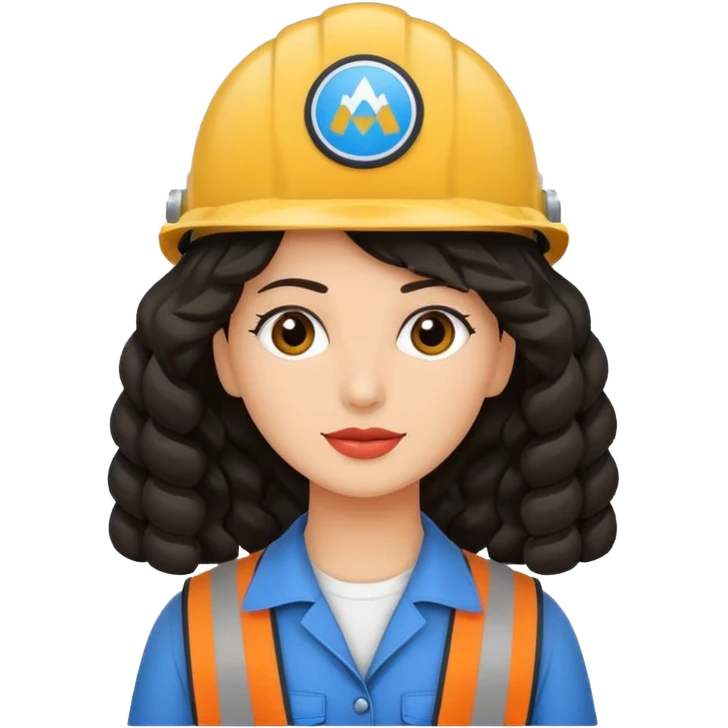 Creo un emoji de un ING civil cabello rizado y casco blanco emoji