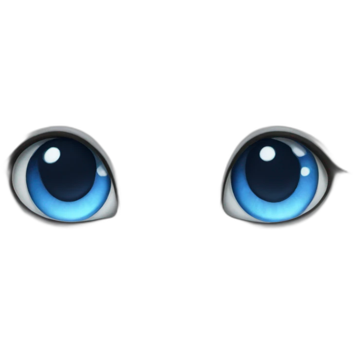 White and grey cat with blue eye emoji
