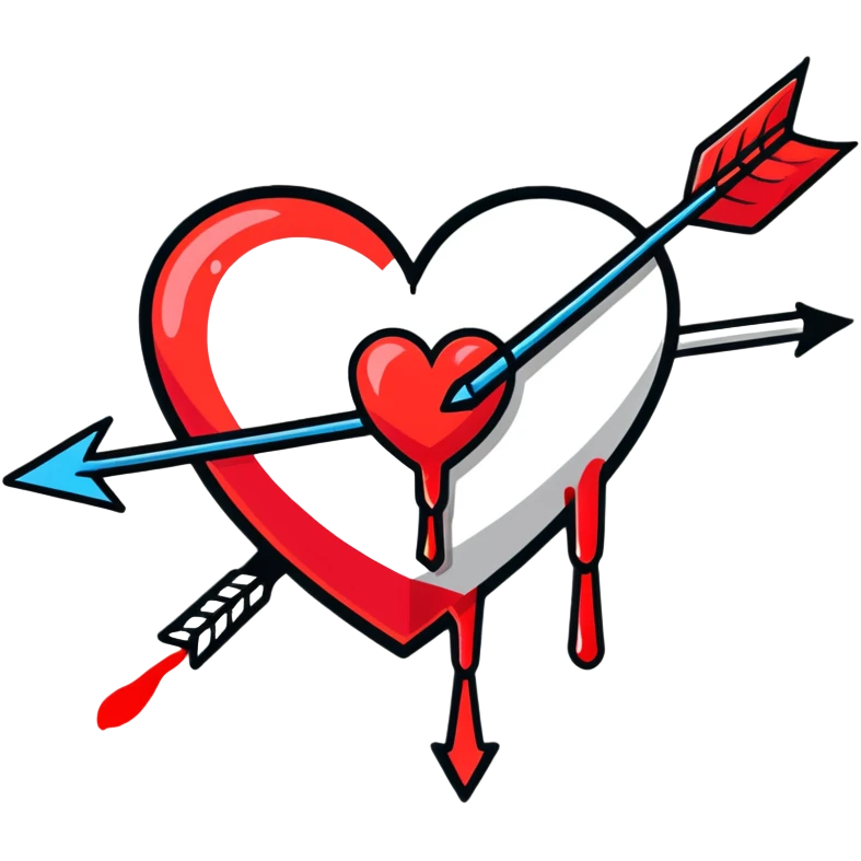 Heart with bleeding arrow  emoji