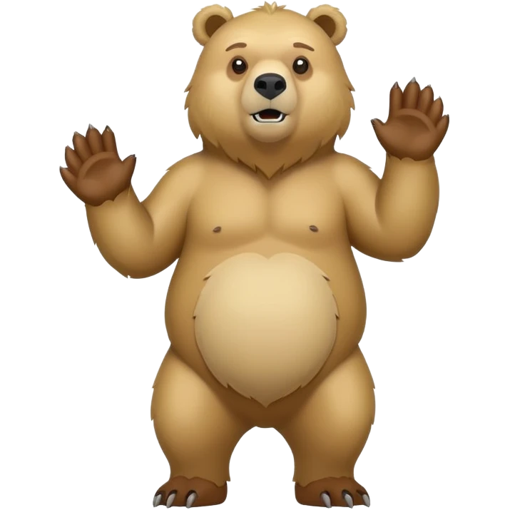 flat toon style blonde grizzly bear full body icon emoji