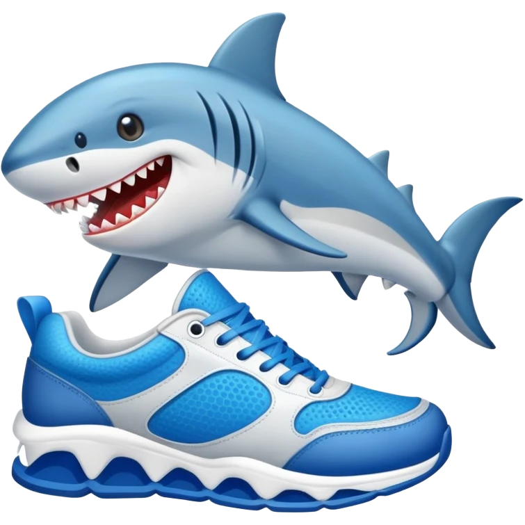 Tiburón con zapatillas azules  emoji