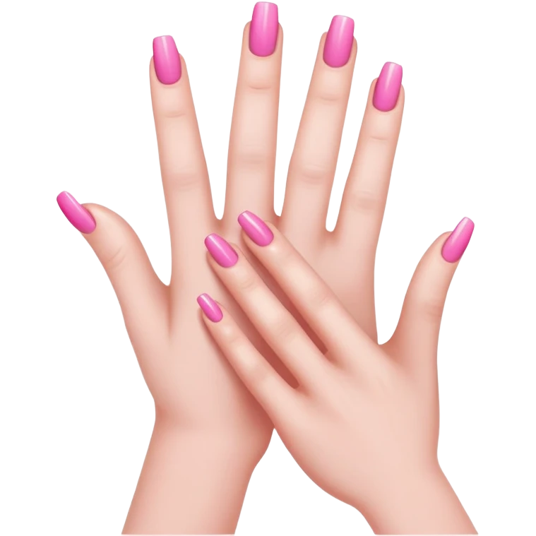 white hands pink nails  emoji