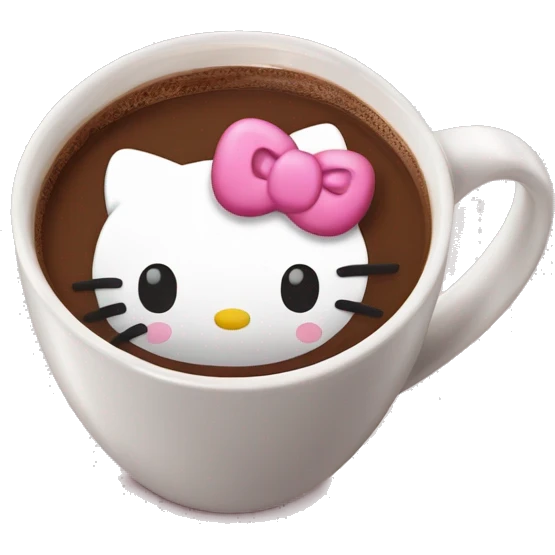 Hot chocolate with a hello kitty mug emoji