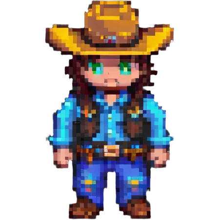 cowboy with hat pixel art emoji