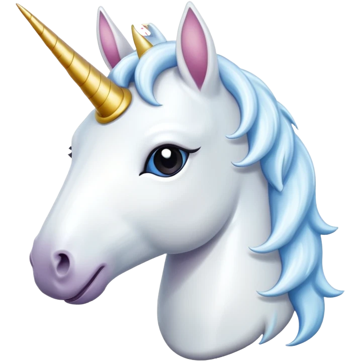 Totally white unicorn emoji