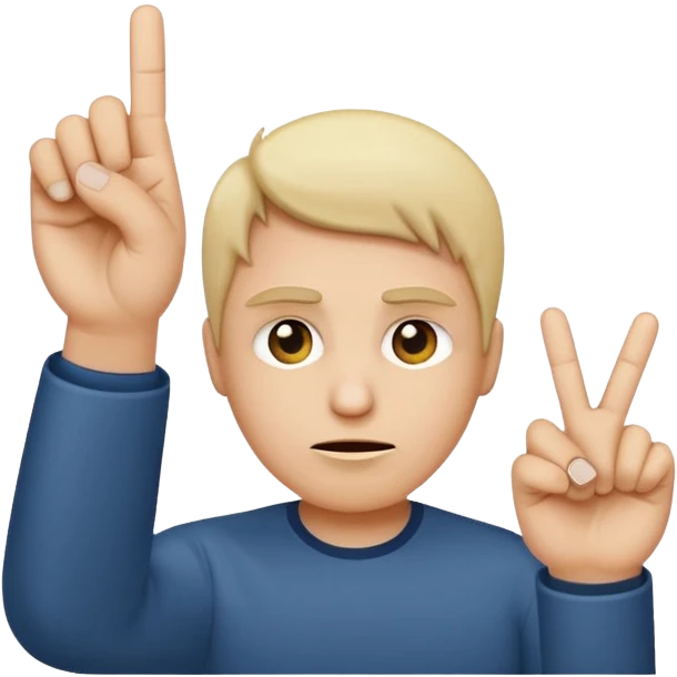 Creat an indifferent face putting up a middle finger iPhones style emoji emoji