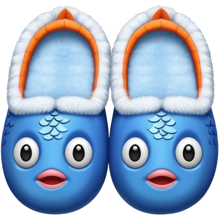 slippers with fish face on the top emoji