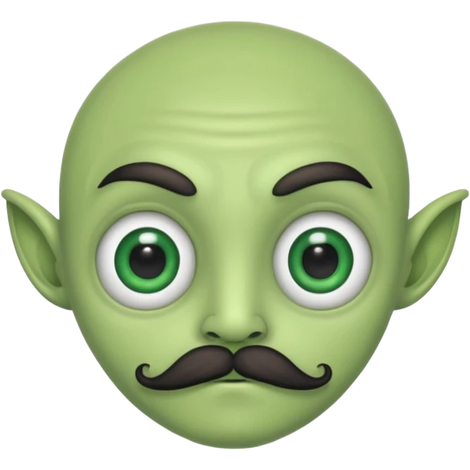 alien with mustache and green body emoji