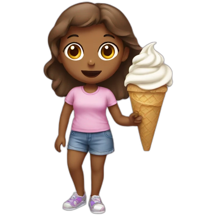 girl eating ice cream emoji