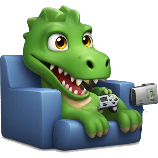 dinosaur playing video games emoji