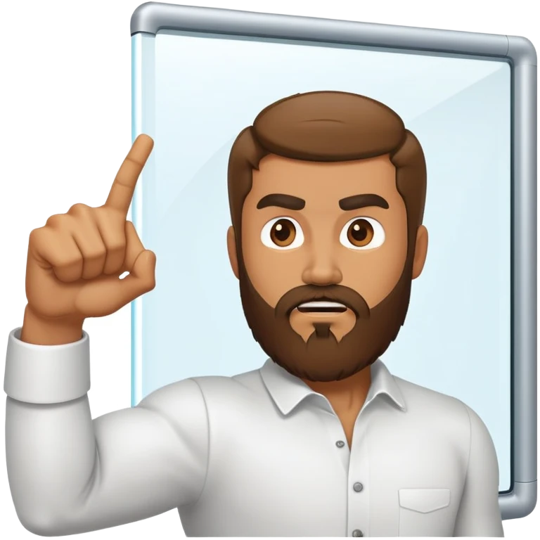 A bearded guy punching the screen  emoji