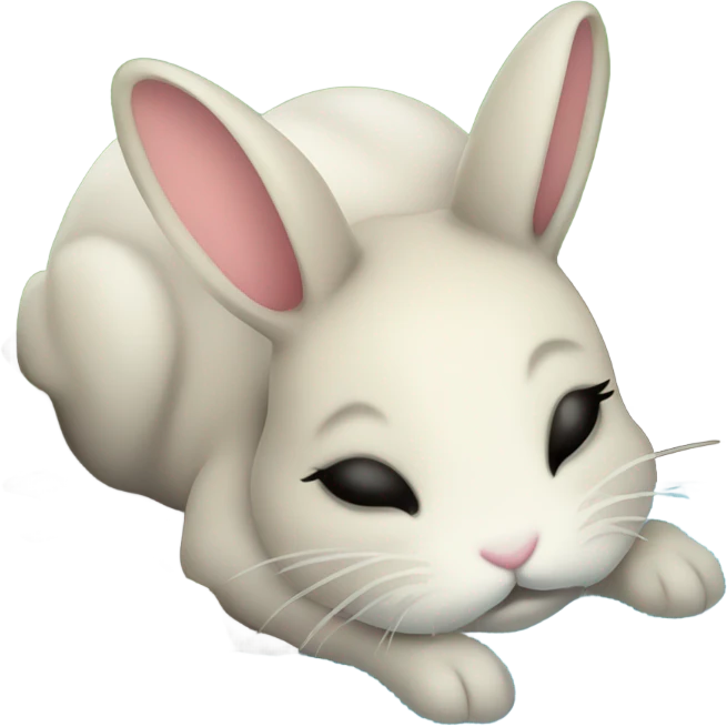 Bunny sleeping in a water puddle emoji