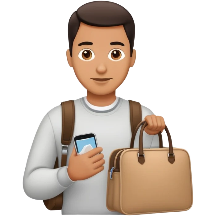 Guy with Verizon bag emoji