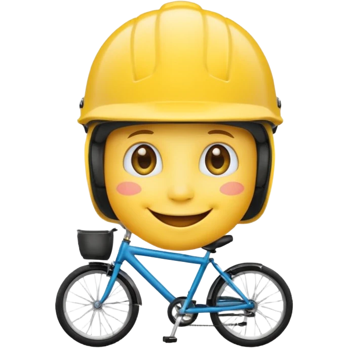 yellow emoji face in a bicycle helmet emoji