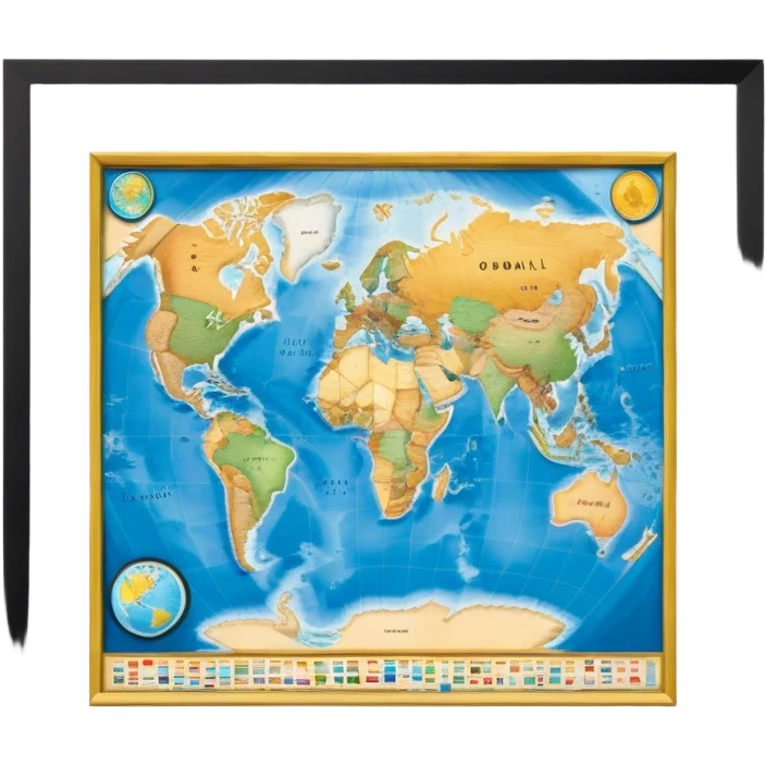 World map National Geographic style emoji