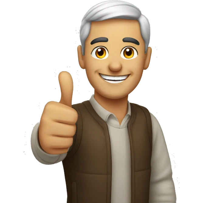 Smiling Spanish man showing thumbs up  emoji