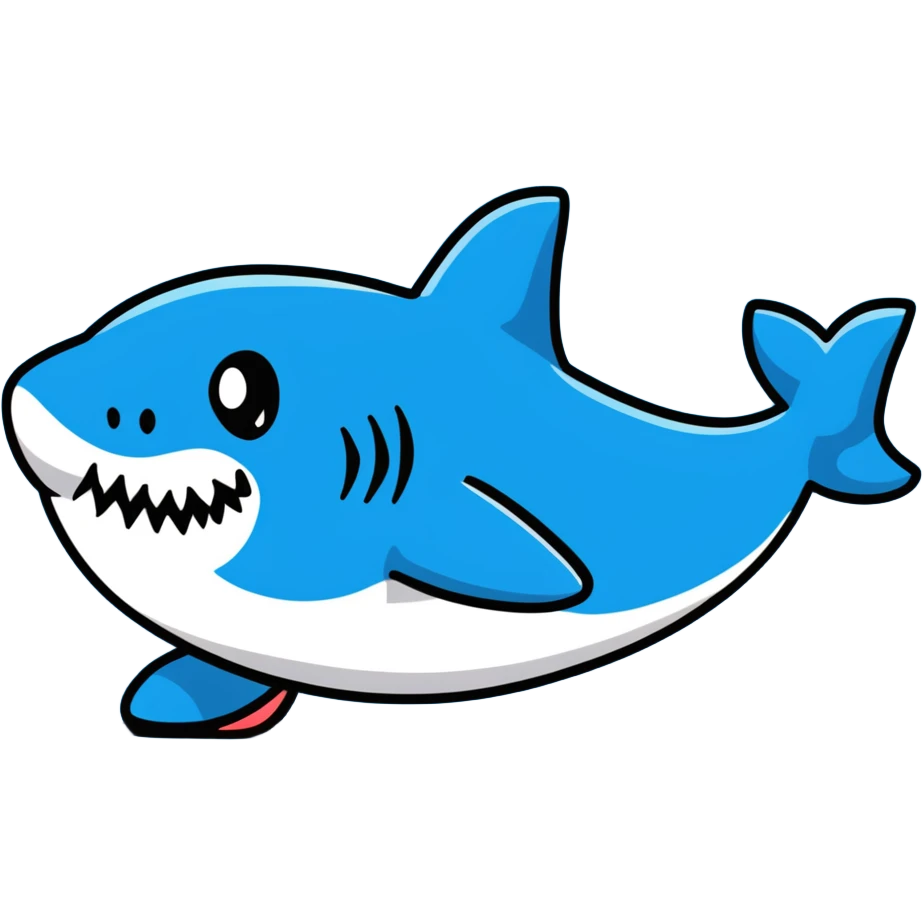 Shark wearing blue Nike shoes emoji