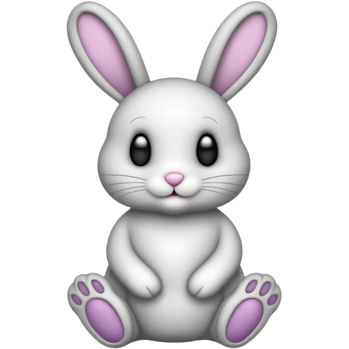 Emoji pour twitch d'une peluche lapin squelette noir faisant signe de la patte avec le texte:"Hi !" emoji