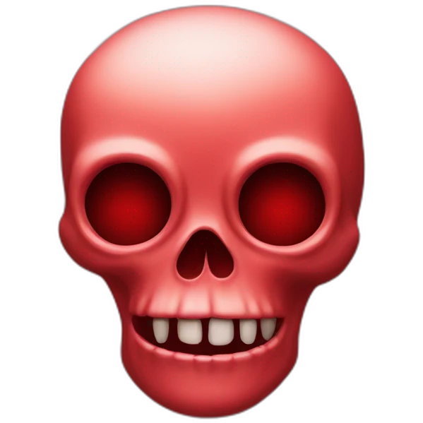 squelettte avec fond rouge emoji