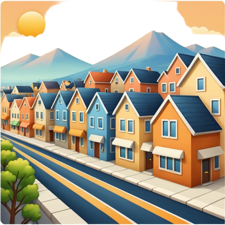 a small city, with it's calm transit emoji