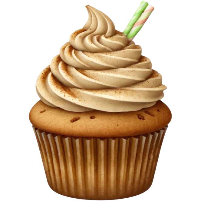  chai cupcake with apple topping & cinnamon dust emoji