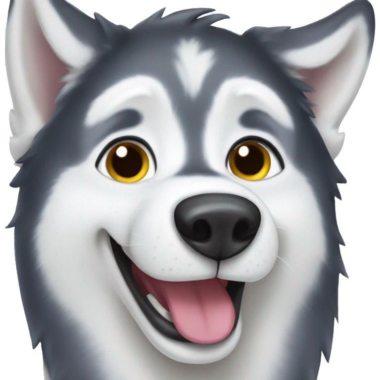 Happy husky emoji