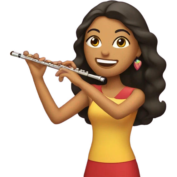 Latino woman playing the flute on stage  emoji