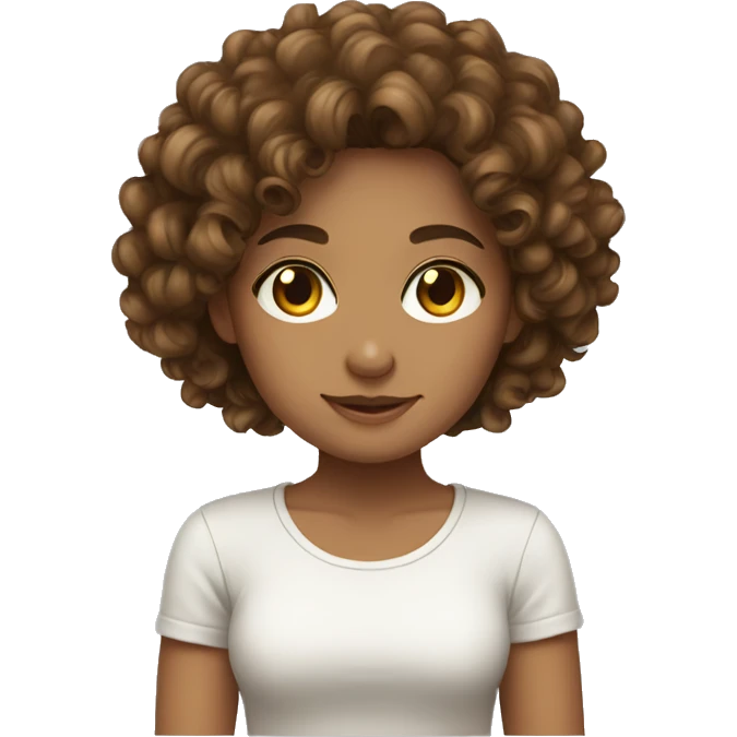 brown curly hair girls sittin emoji